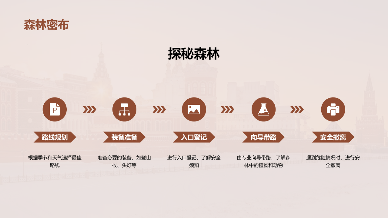 红色现代俄罗斯之美科普PPT模板