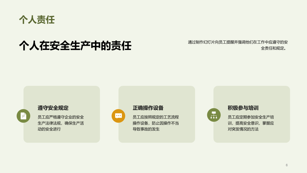 绿色商务安全生产守则培训PPT模板