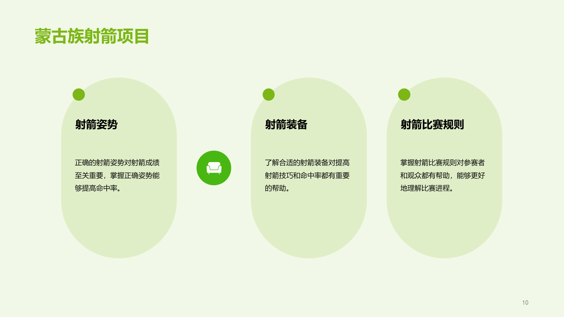 绿色现代蒙古族体育运动科普PPT模板