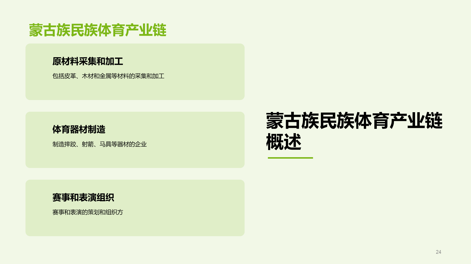绿色现代蒙古族体育运动科普PPT模板