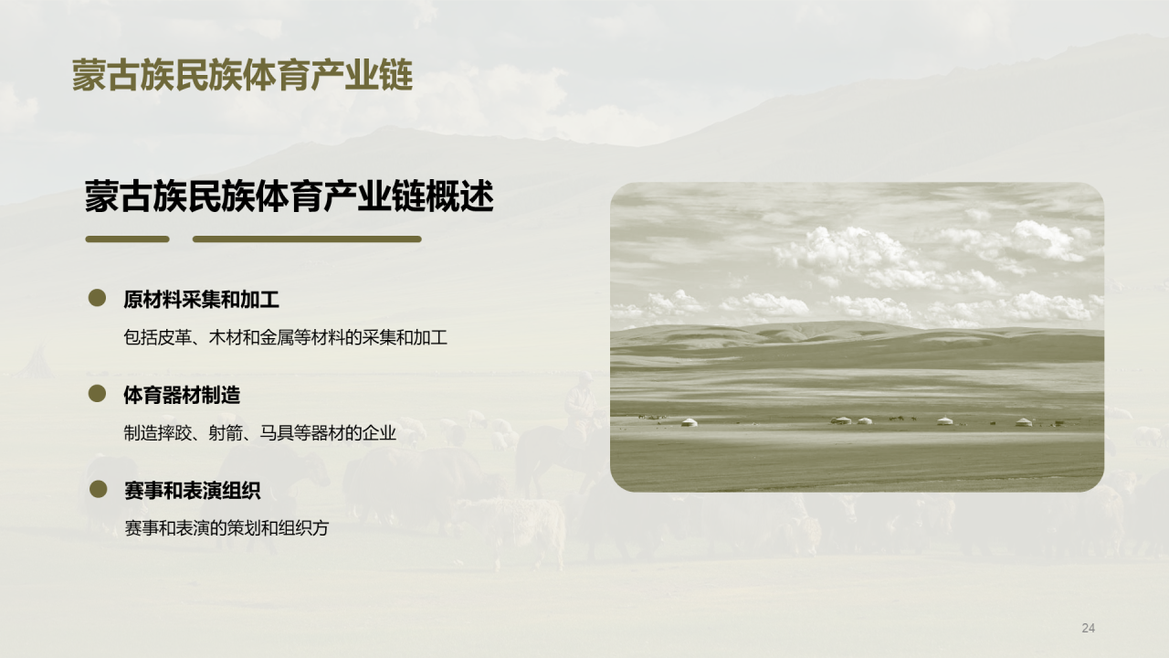 绿色现代蒙古族体育运动科普PPT模板
