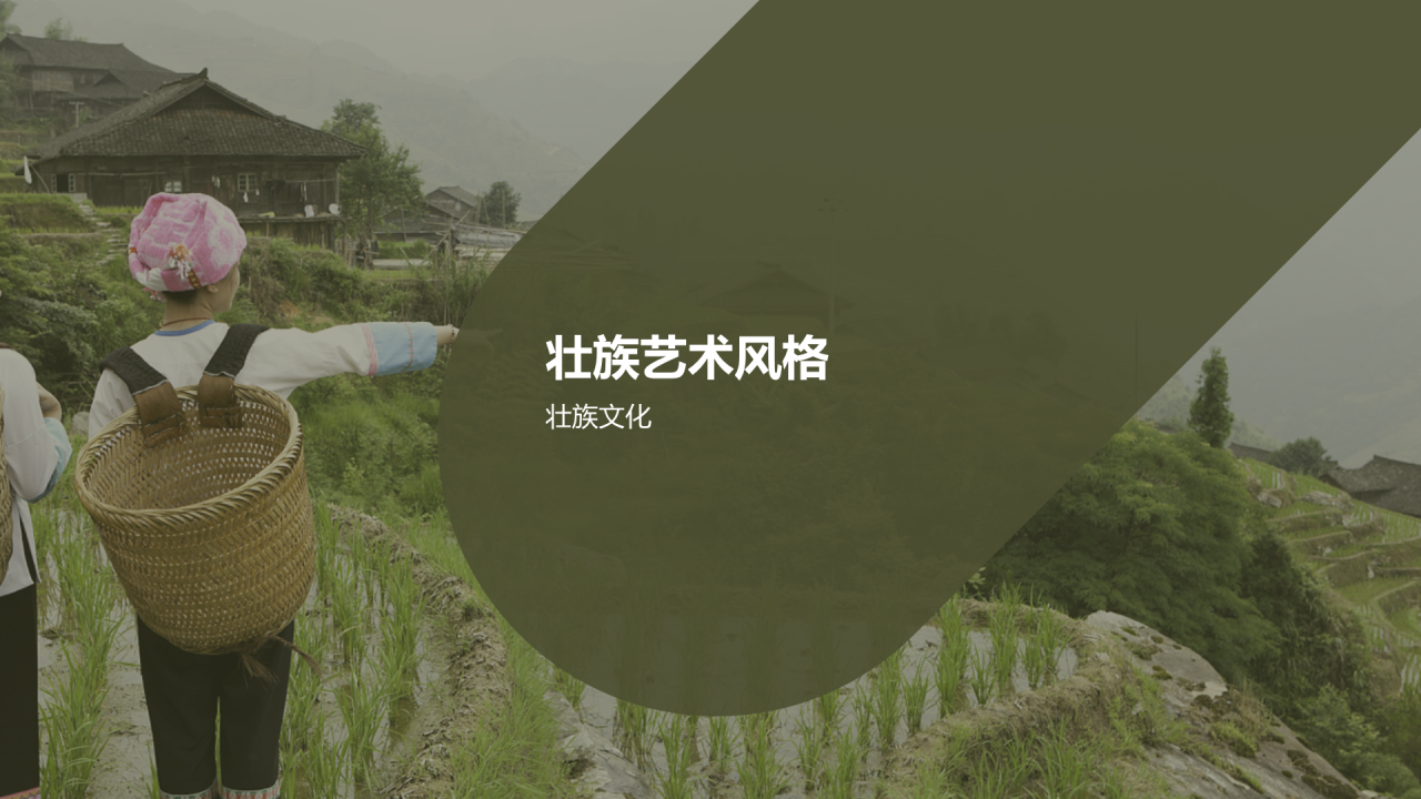 绿色现代壮族文化解析介绍PPT模板