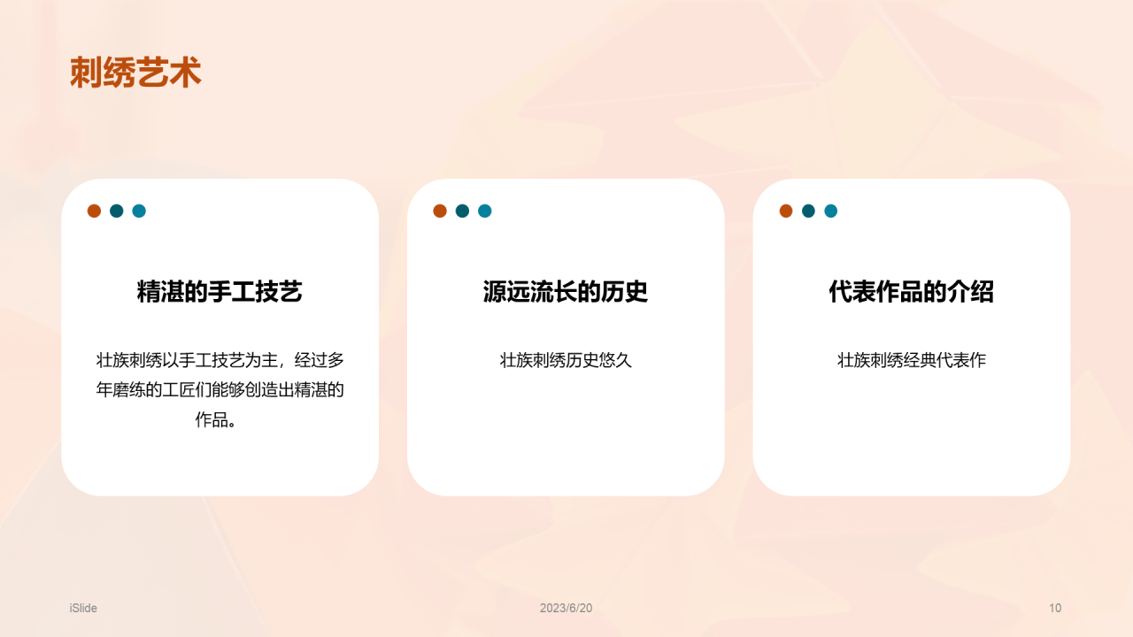 橙红色渐变壮族艺术之美PPT模板