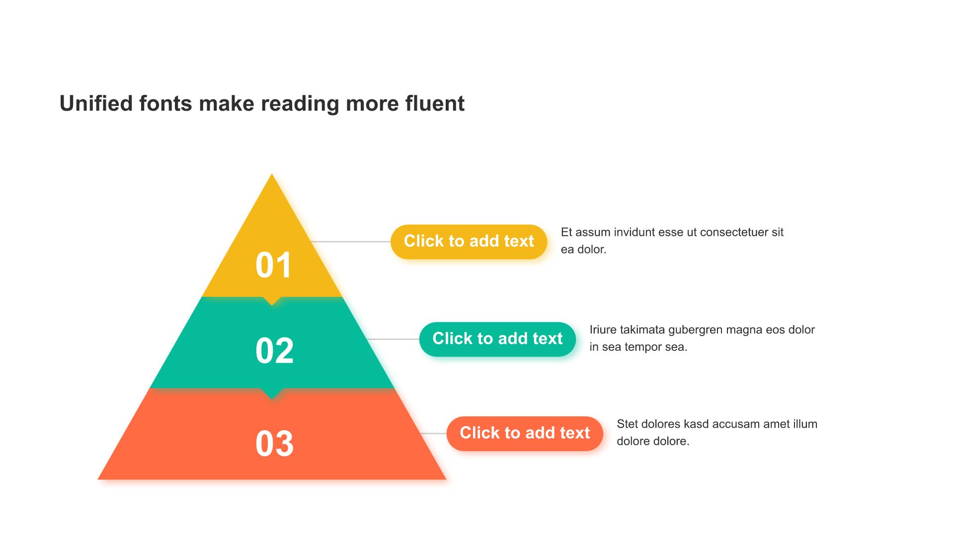 Multi - color shadow 3 - item PPT pyramid