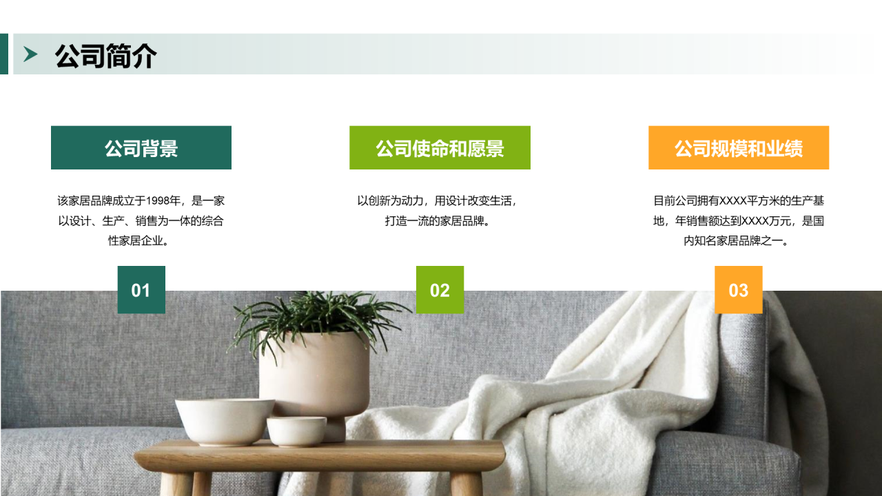 绿色商务家居品牌推广策略PPT模板