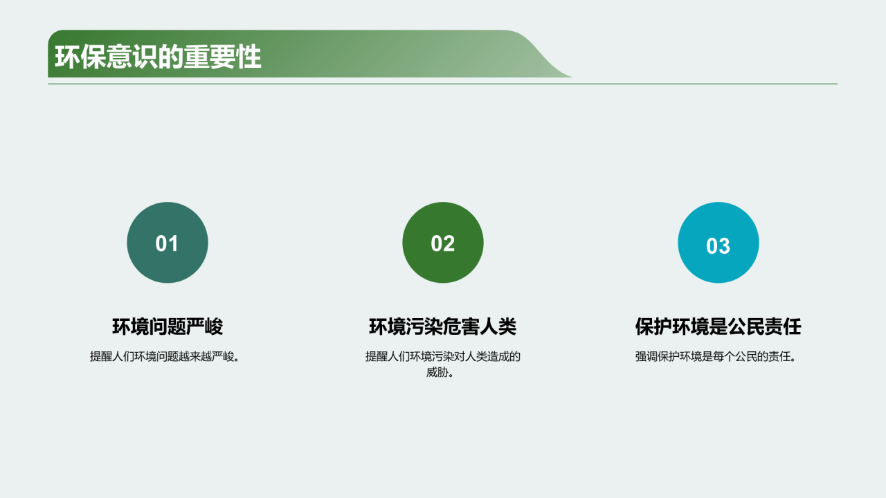 绿色商务公众环保意识培训PPT模板