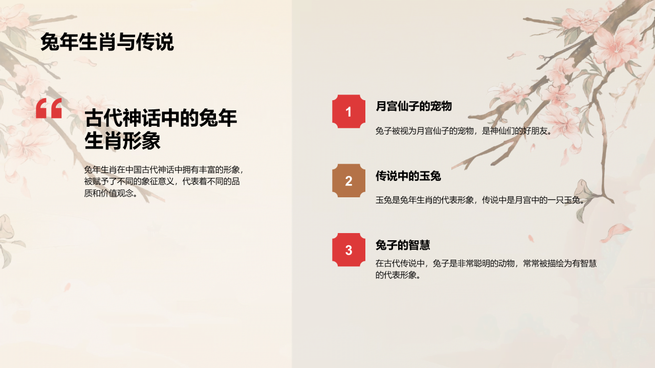 黄灰色生肖兔年艺术之旅PPT模板