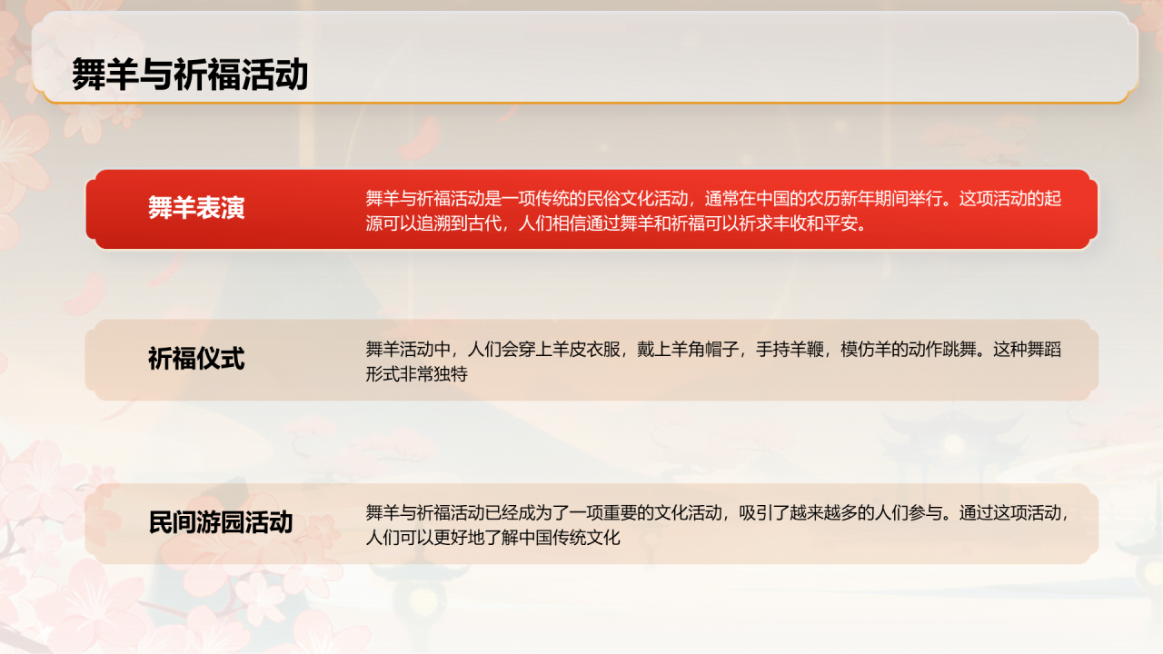 红色生肖羊古风文化启示PPT模板
