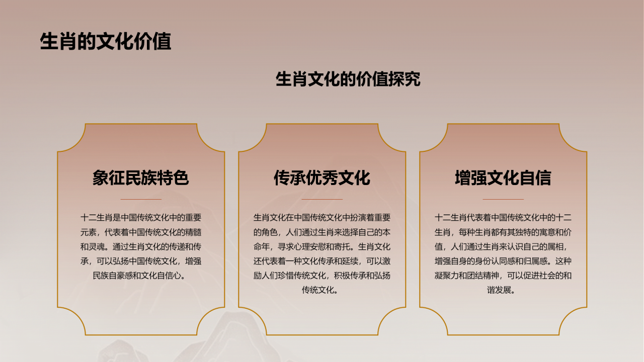 橙色中国风生肖牛文化与教育传承PPT模板