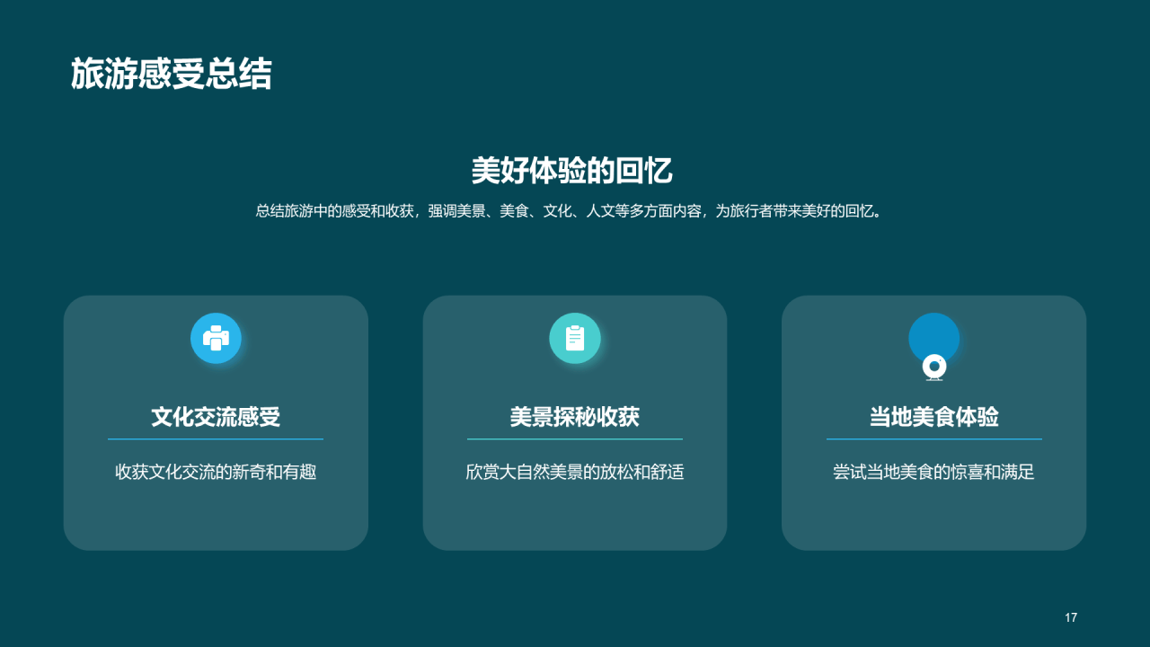 蓝色商务现代旅游相册分享PPT模板