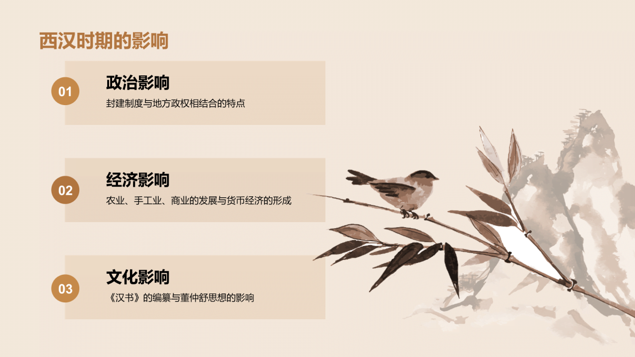 黄色古风教育培训西汉文化介绍PPT模板
