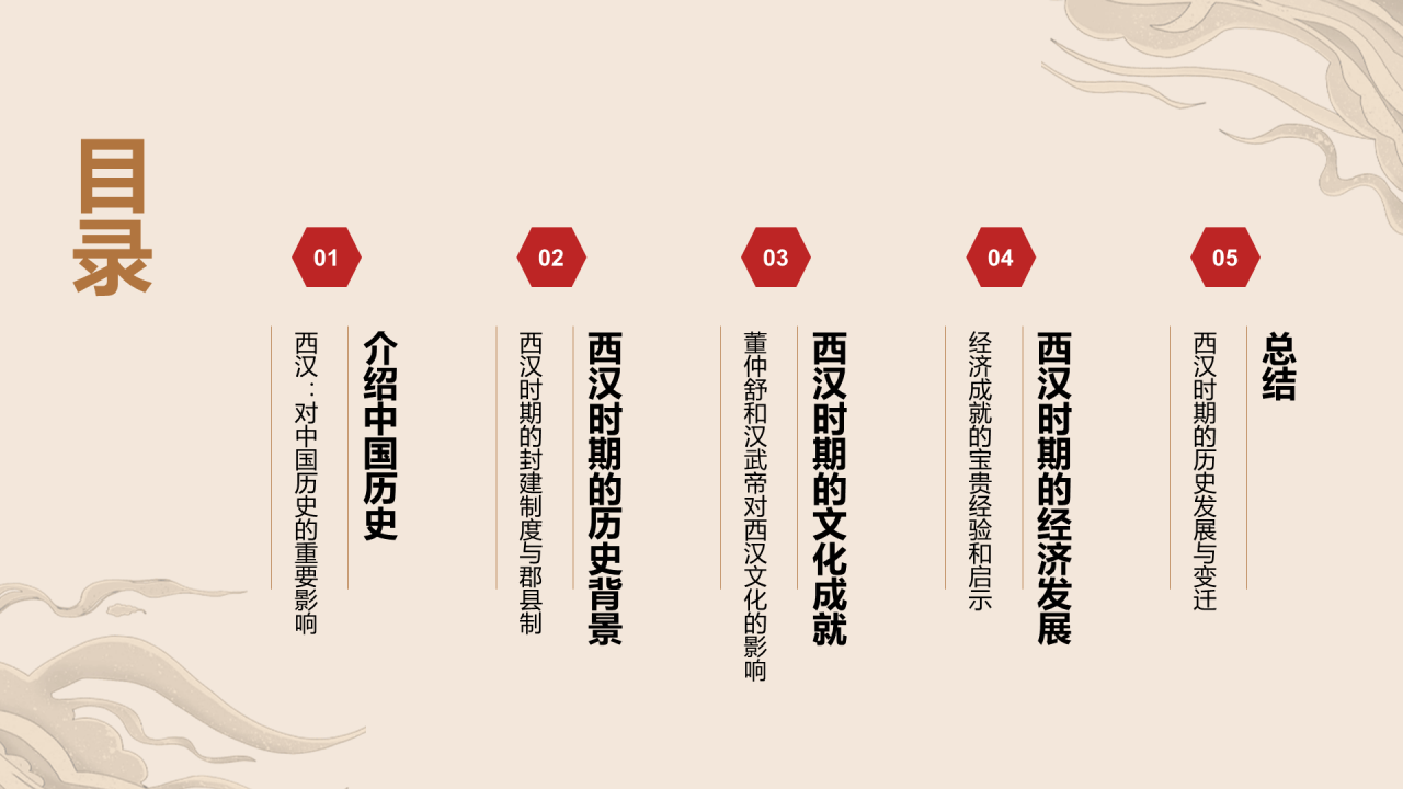 黄色古风教育培训西汉文化介绍PPT模板