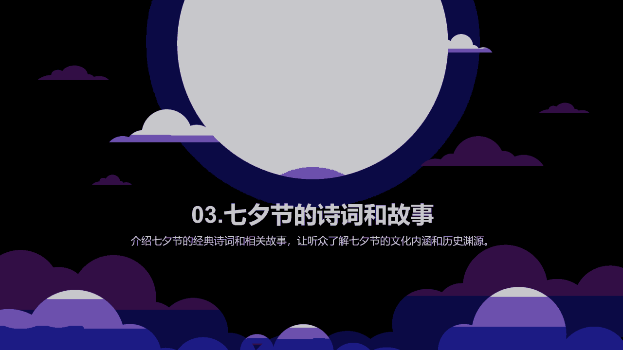 紫色插画七夕节科普PPT模板
