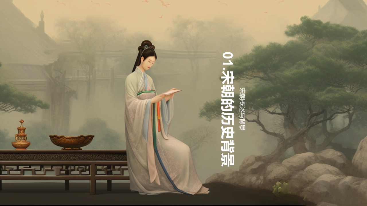 黄色古风教育培训繁荣北宋时代PPT模板