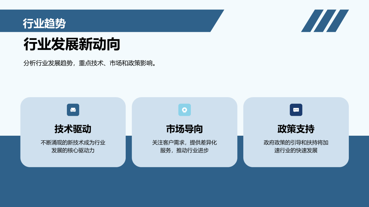蓝色科技互联网工作总结汇报PPT模板