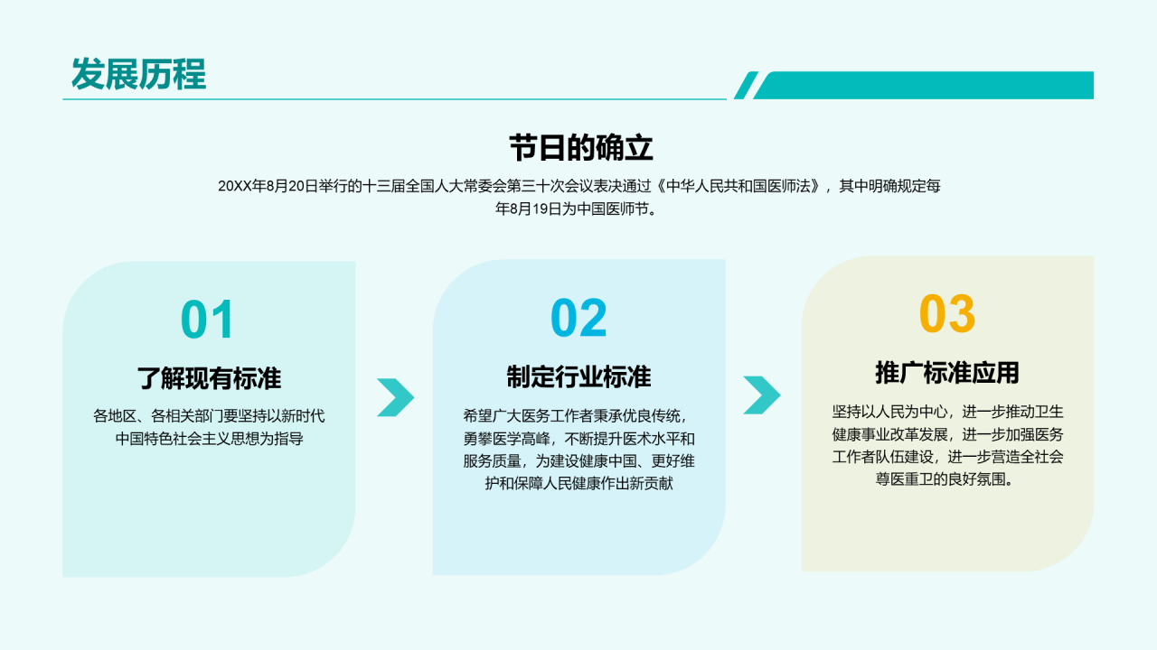 蓝色现代商务中国医师节PPT模板