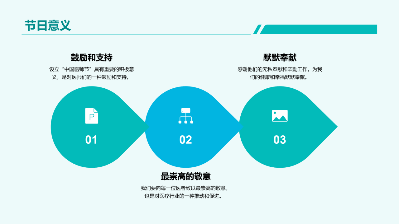 蓝色现代商务中国医师节PPT模板
