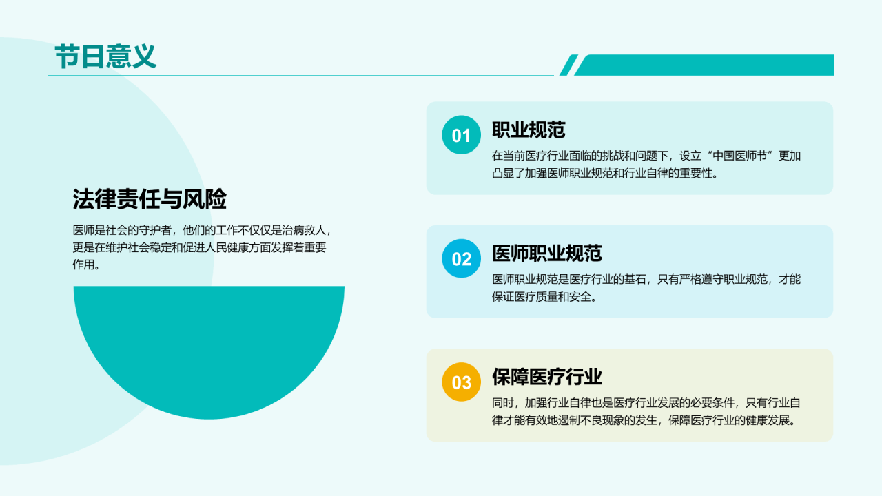 蓝色现代商务中国医师节PPT模板