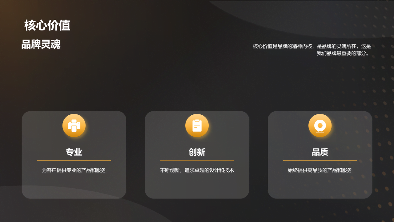 黑金商务品牌发布会PPT模板