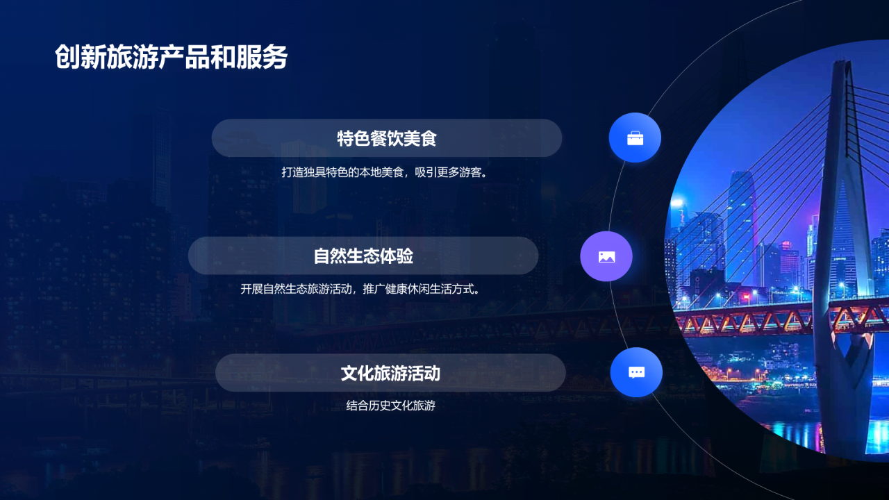 蓝色现代商务重庆美食之旅PPT模板