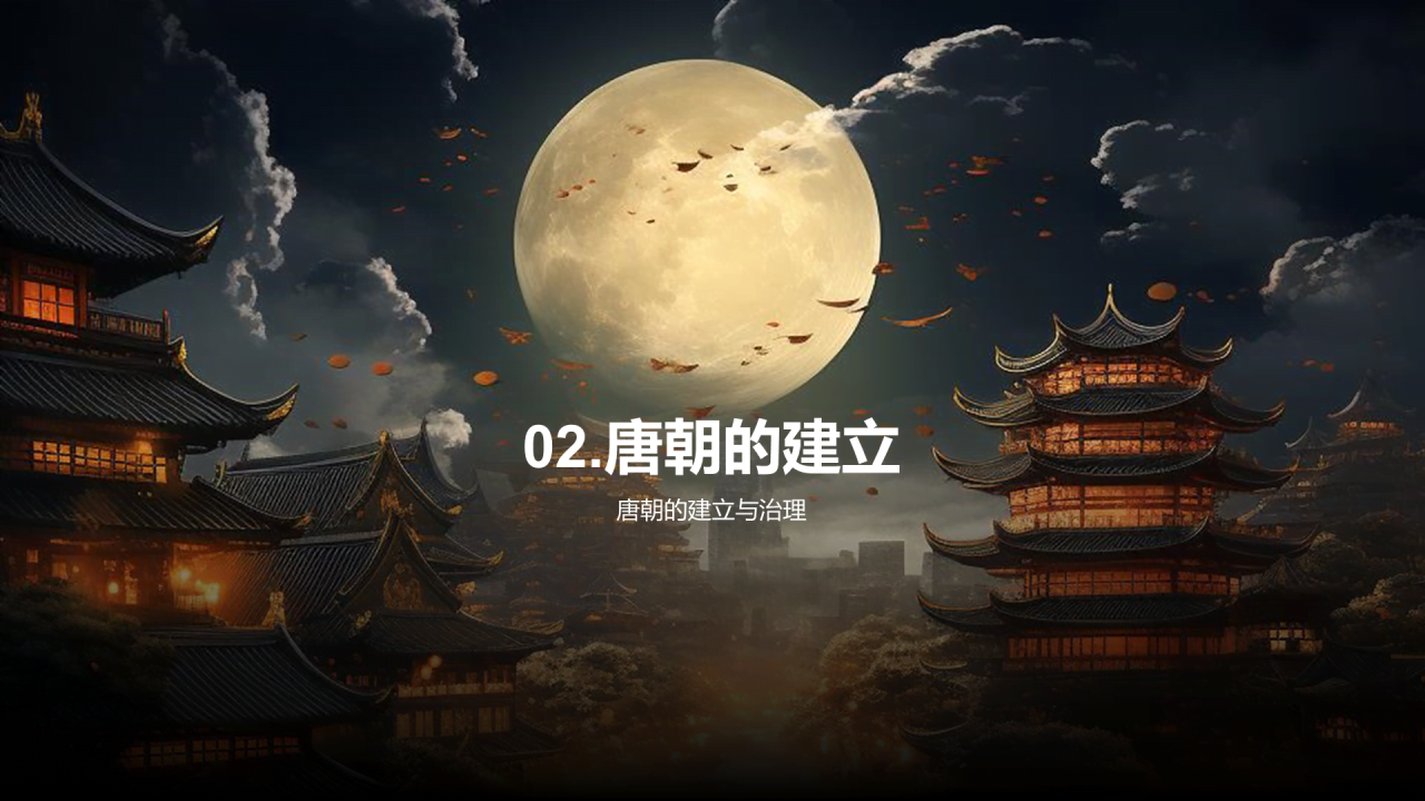 橙色古风教育培训辉煌唐朝、传承前年PPT模板