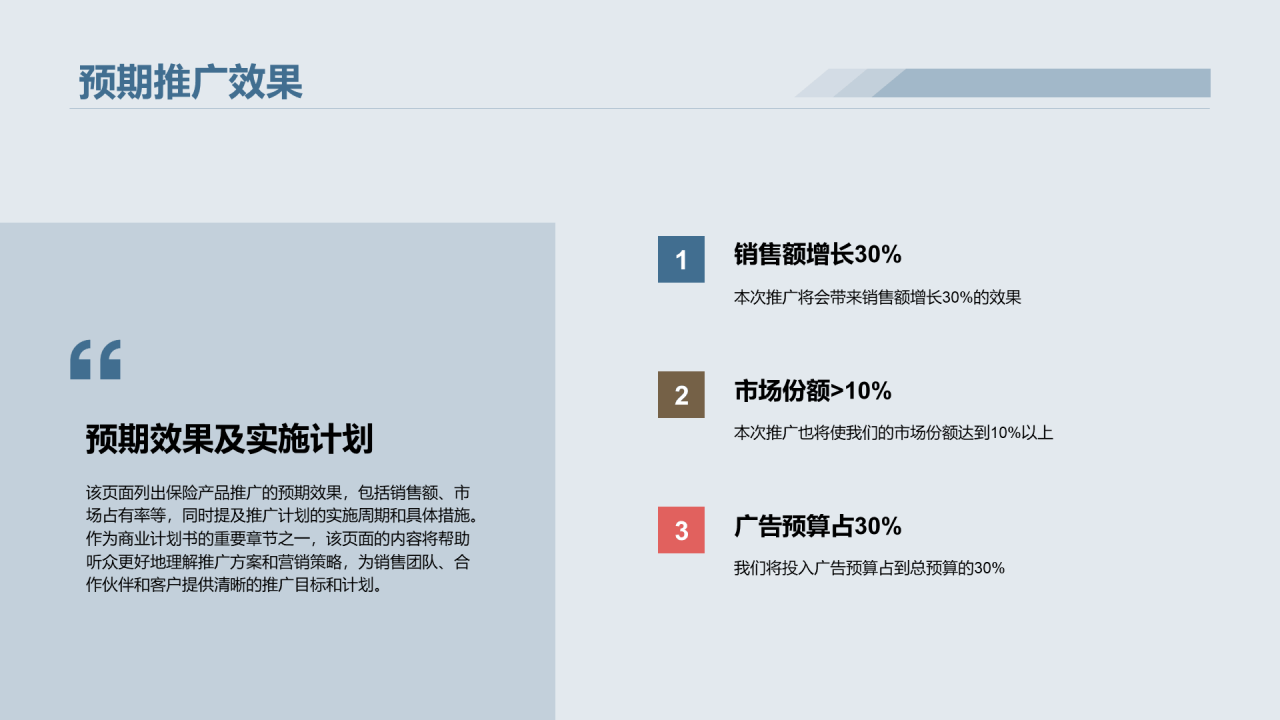 蓝色商务保险商业计划书PPT模板