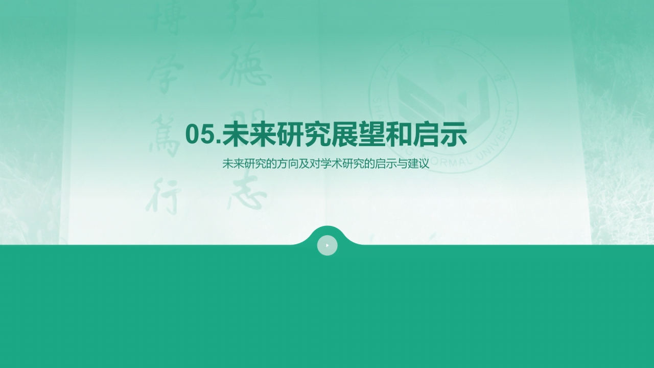 绿色现代渐变山东师范大学本科毕业答辩PPT模板