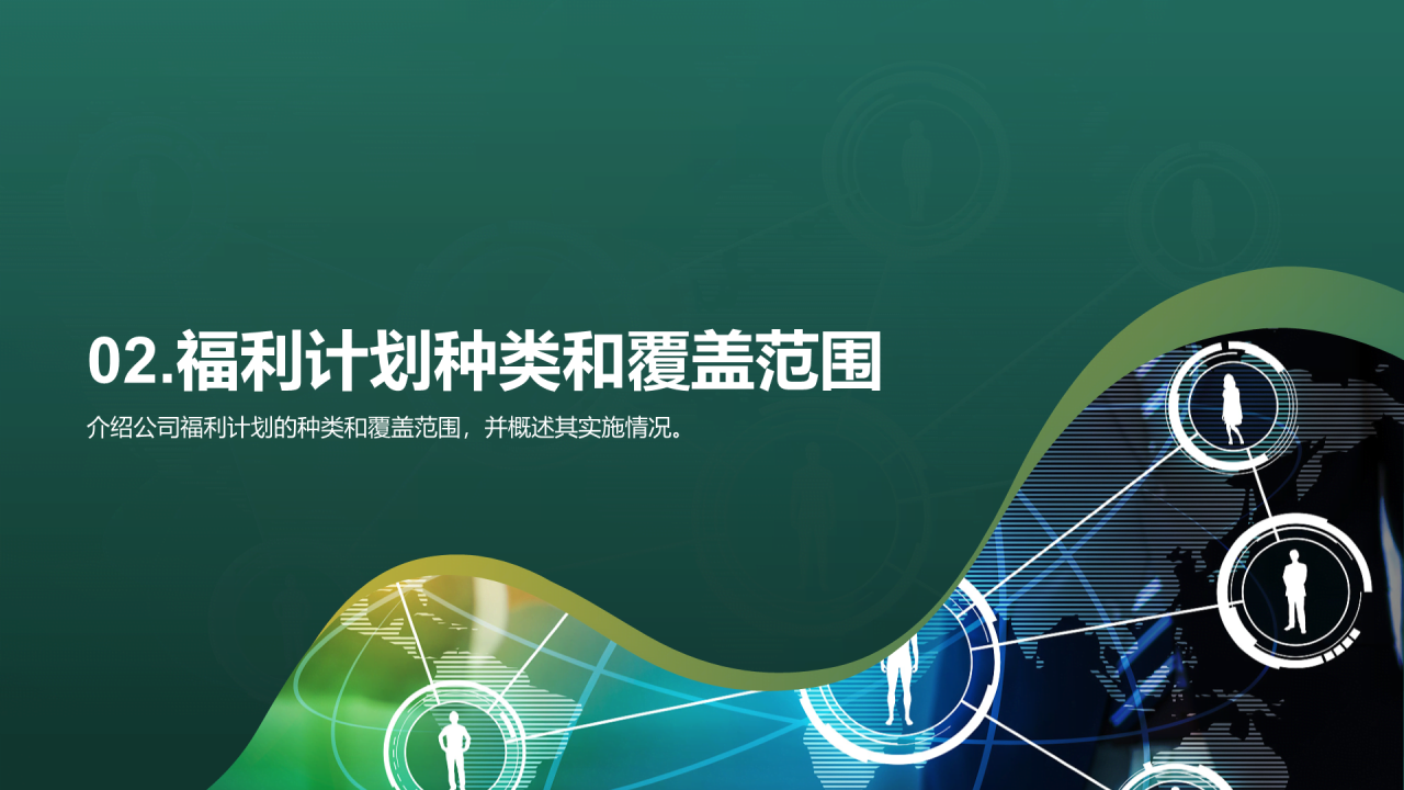 绿色商务现代互联网员工福利汇报总结PPT模板