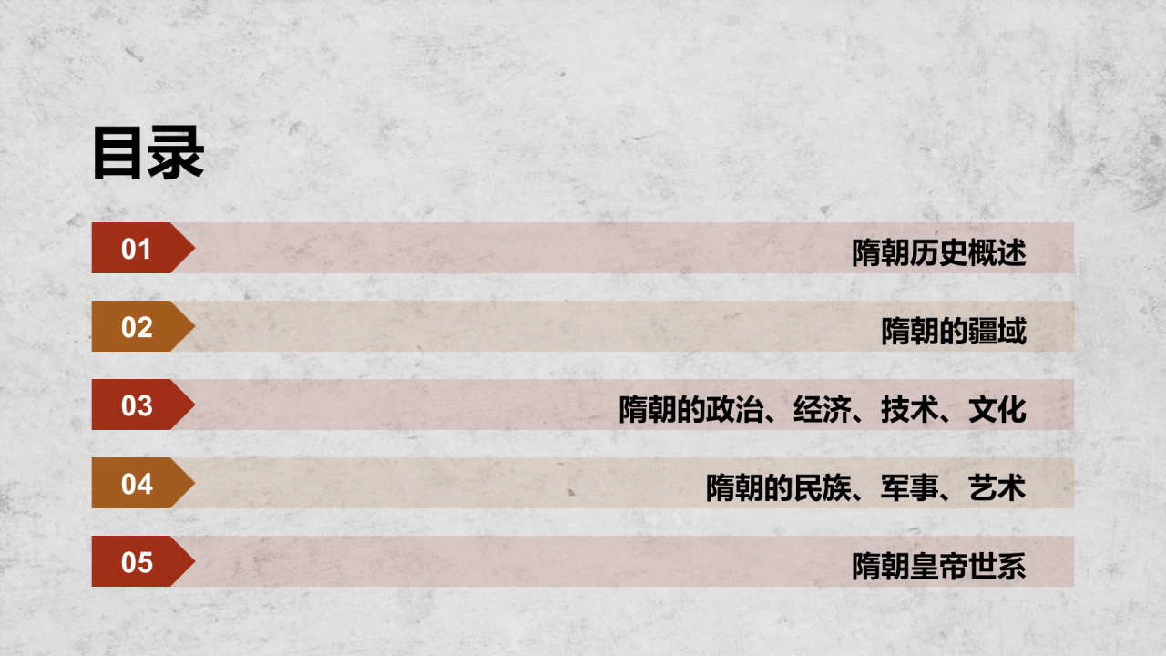 红灰色古风教育隋朝开皇之治PPT模板