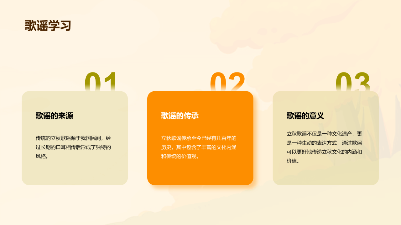 橙色插画小学生立秋课题培训课件PPT模板