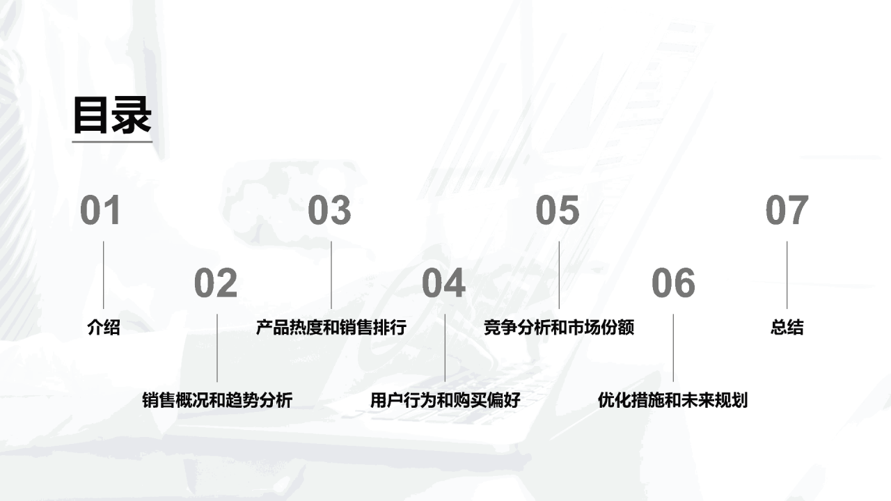 蓝色电商平台营销分析报告PPT模板