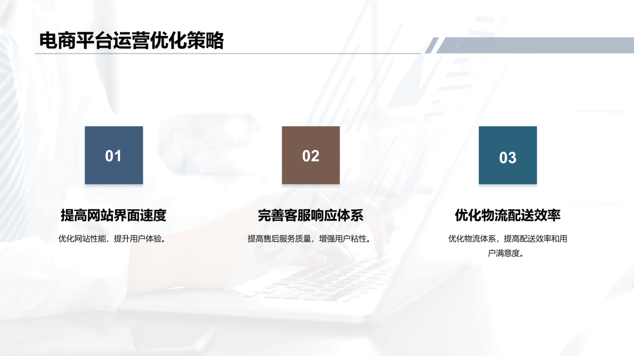 蓝色电商平台营销分析报告PPT模板