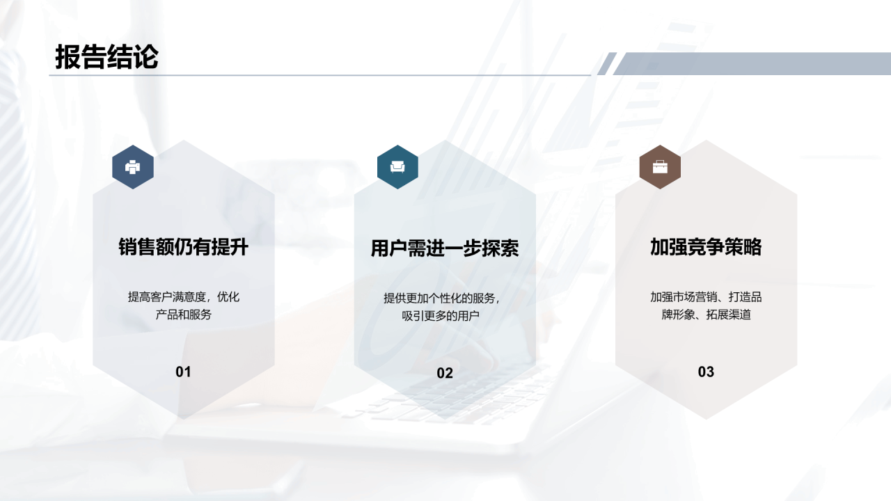 蓝色电商平台营销分析报告PPT模板