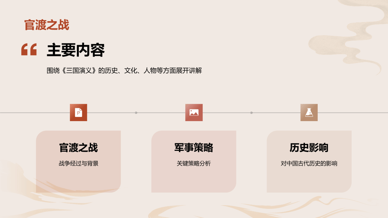 红色古风教育培训三国演义的历史与传承PPT模板