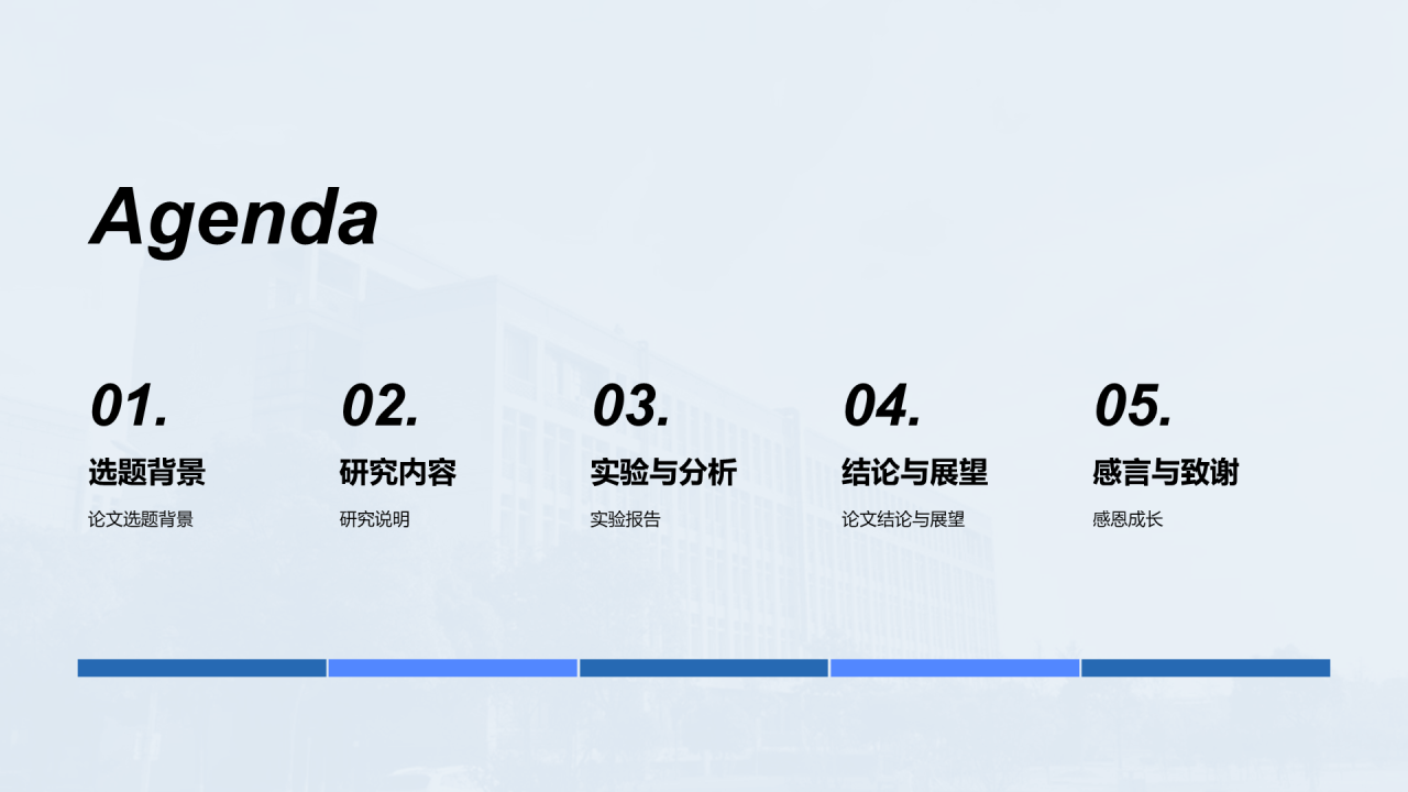 蓝色简约现代扬州大学毕业答辩PPT模板