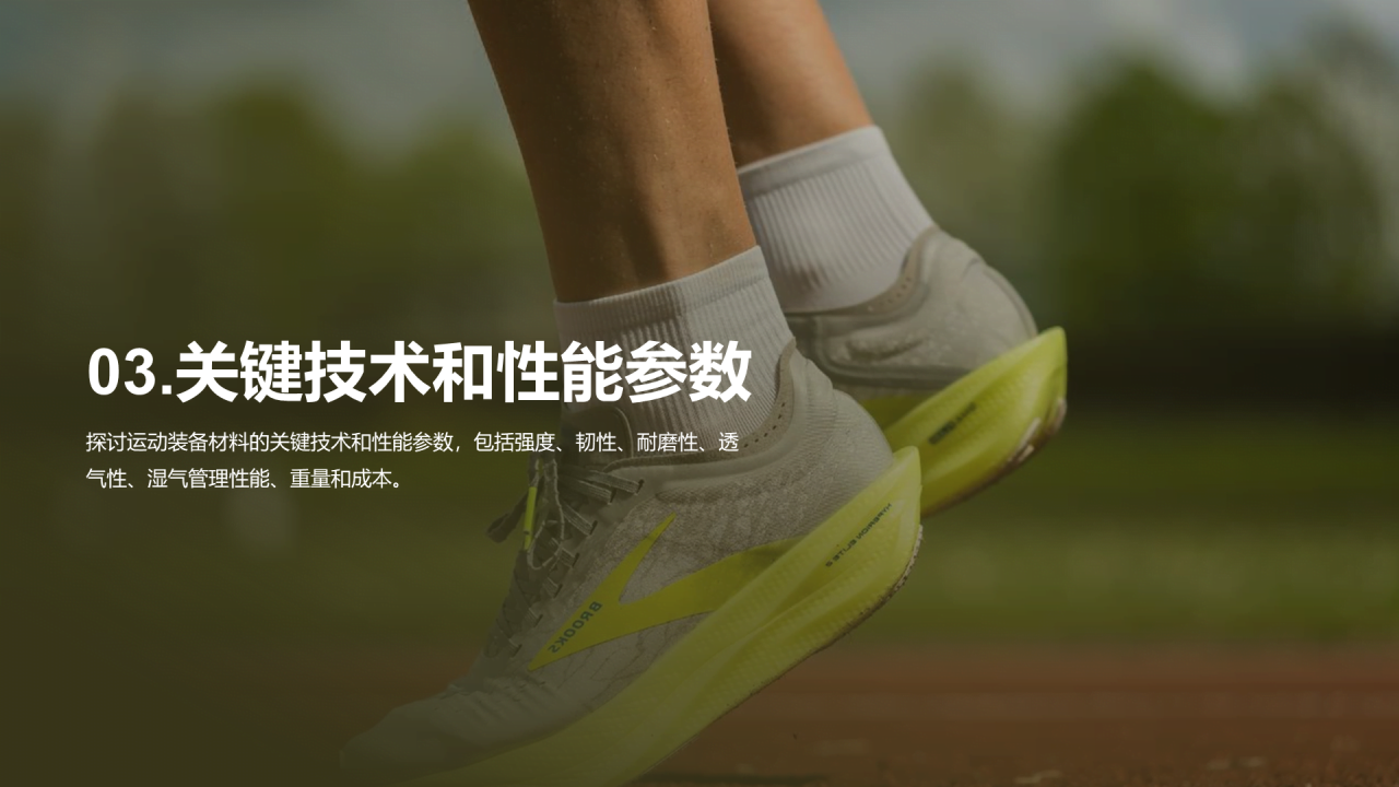 绿色商务现代运动装备材料研究报告PPT模板