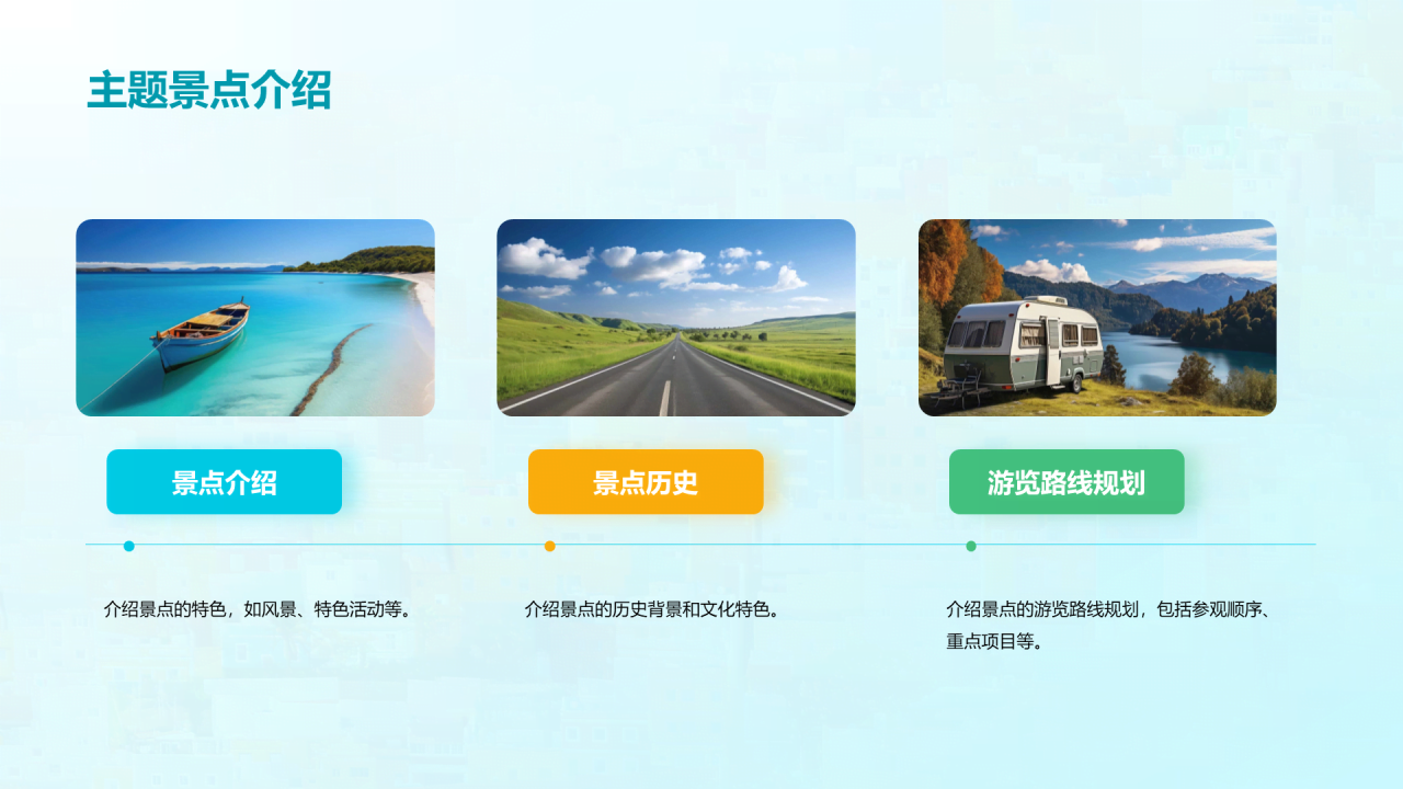 绿色现代商务主题旅游相册PPT模板