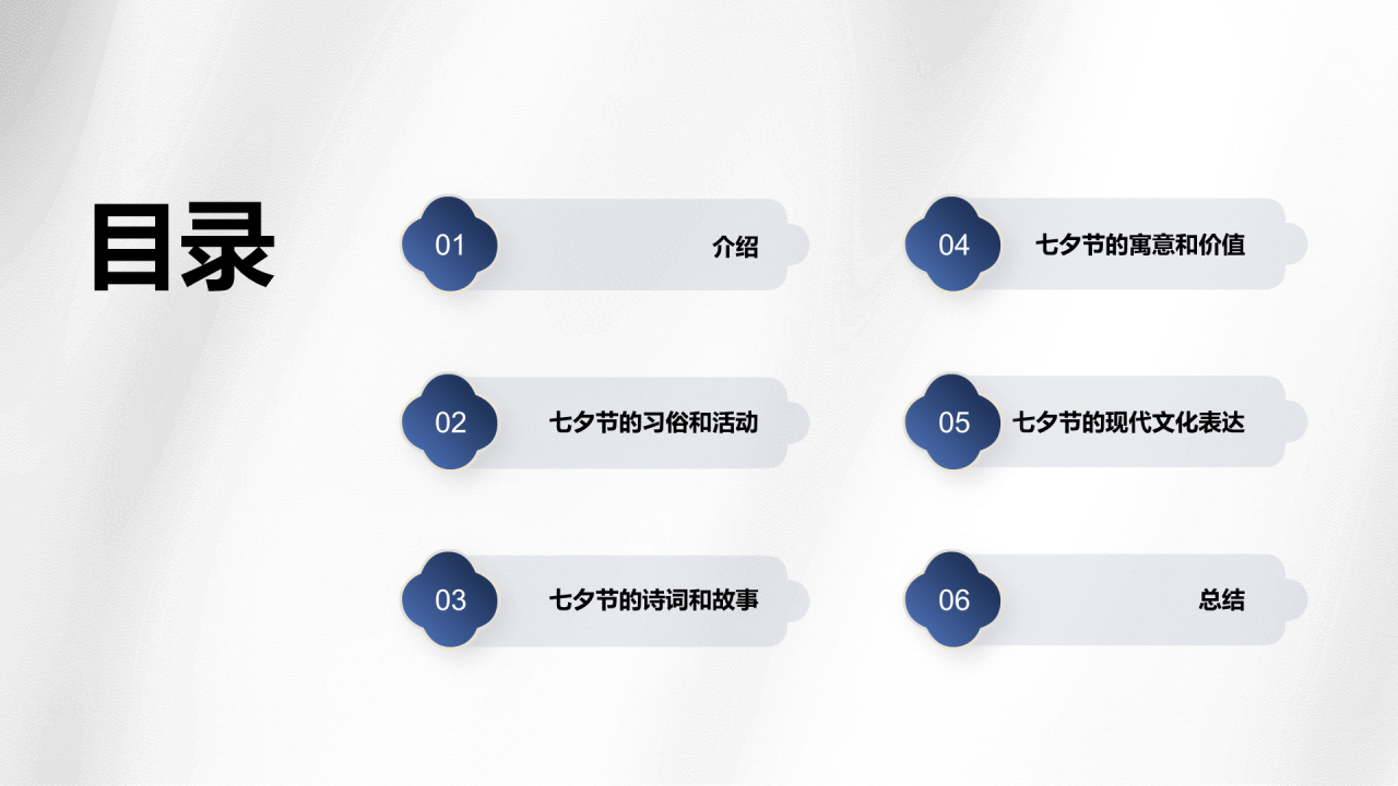 白色复古国风七夕文化科普PPT模板