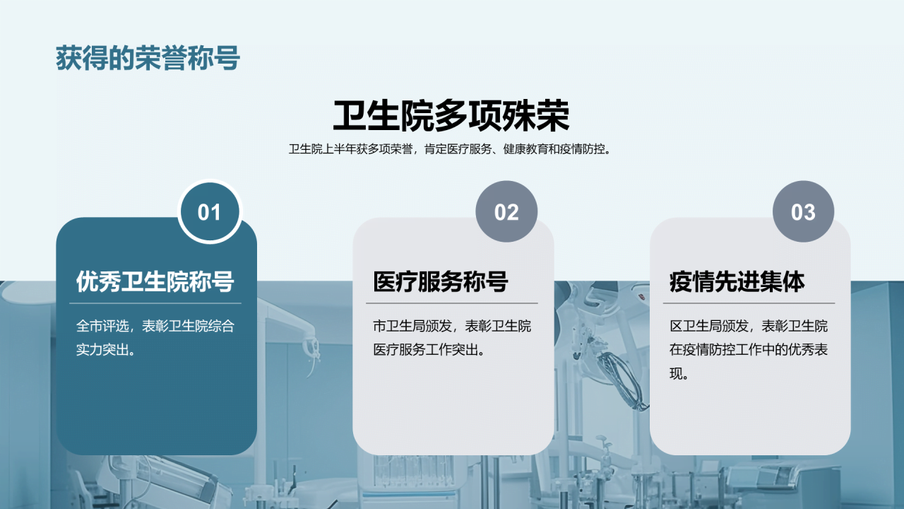 蓝色商务现代医疗器械工作总结汇报PPT模板