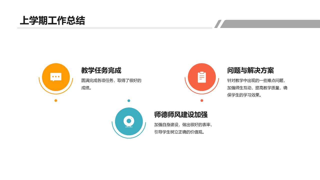 深灰色商务新学期开学典礼PPT模板
