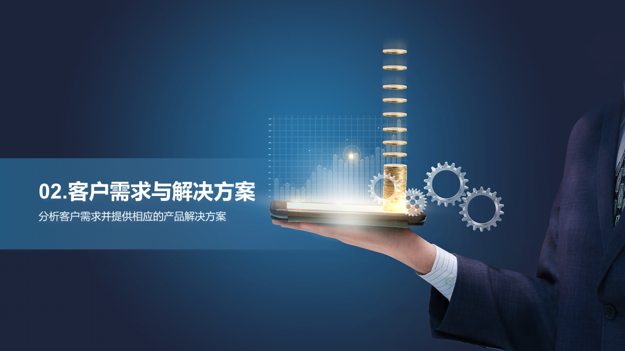 蓝色商务客户洽谈商业计划书PPT模板