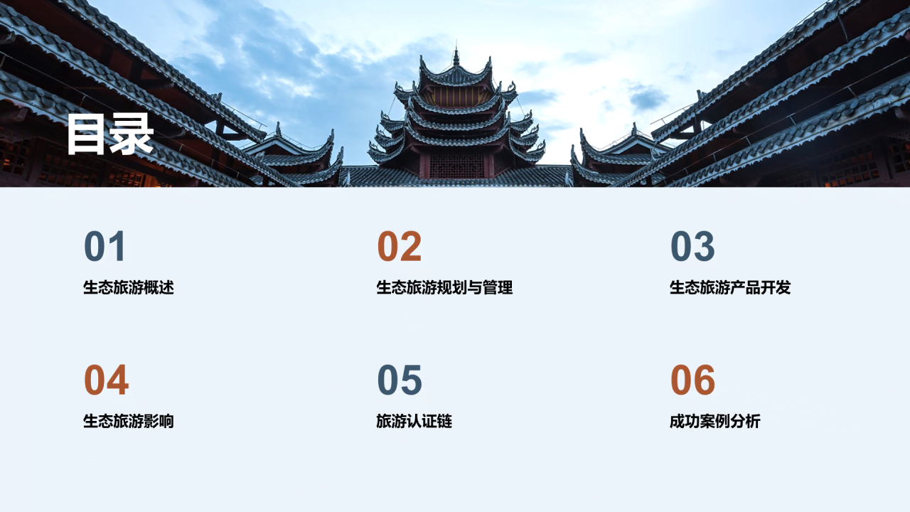 蓝色现代商务生态旅游培训课件PPT模板