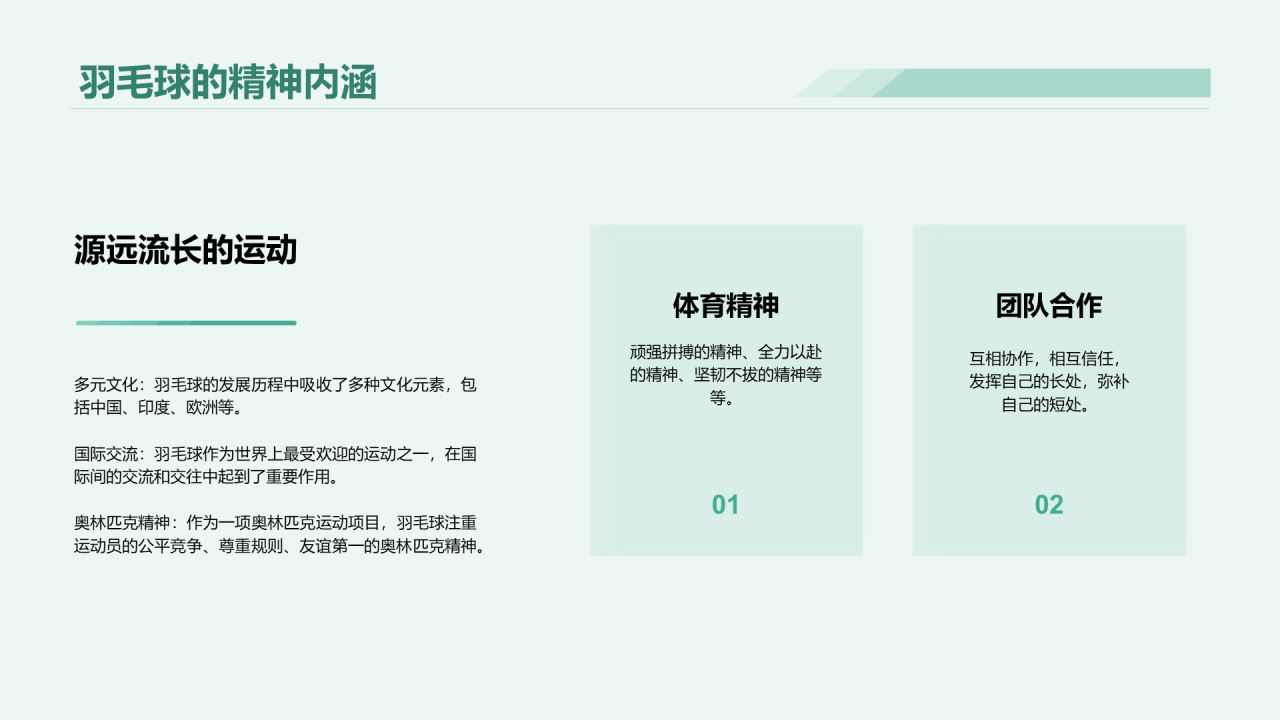 绿色商务羽毛球基本技能教学培训PPT模板