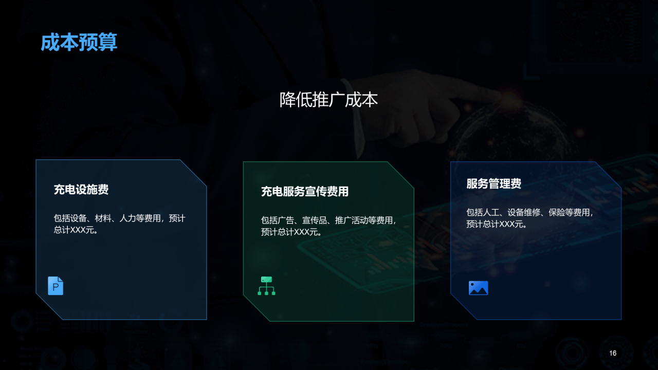 蓝色创意科技未来智能服务推广PPT模板