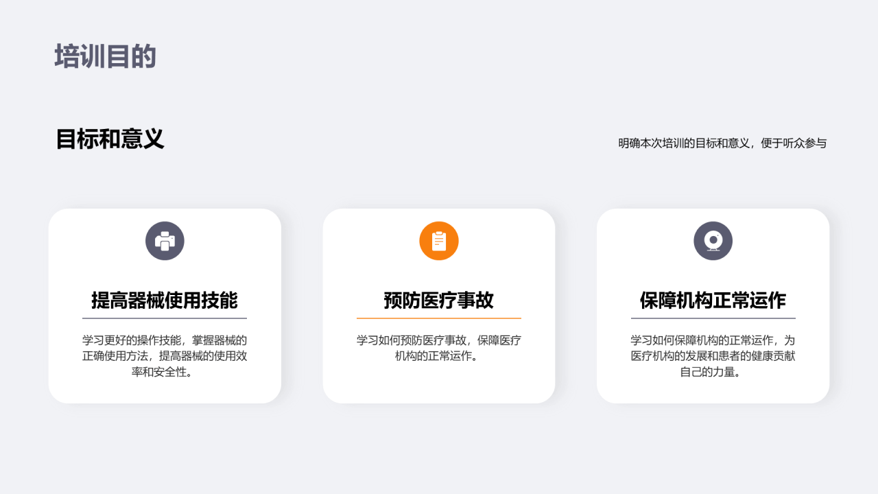 灰色现代商务医疗器械使用培训PPT模板
