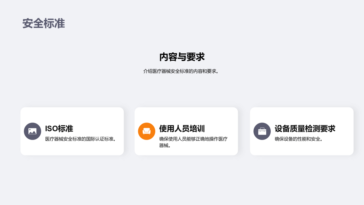 灰色现代商务医疗器械使用培训PPT模板