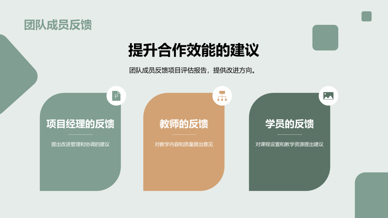 绿色成人教育项目评估汇报总结PPT模板