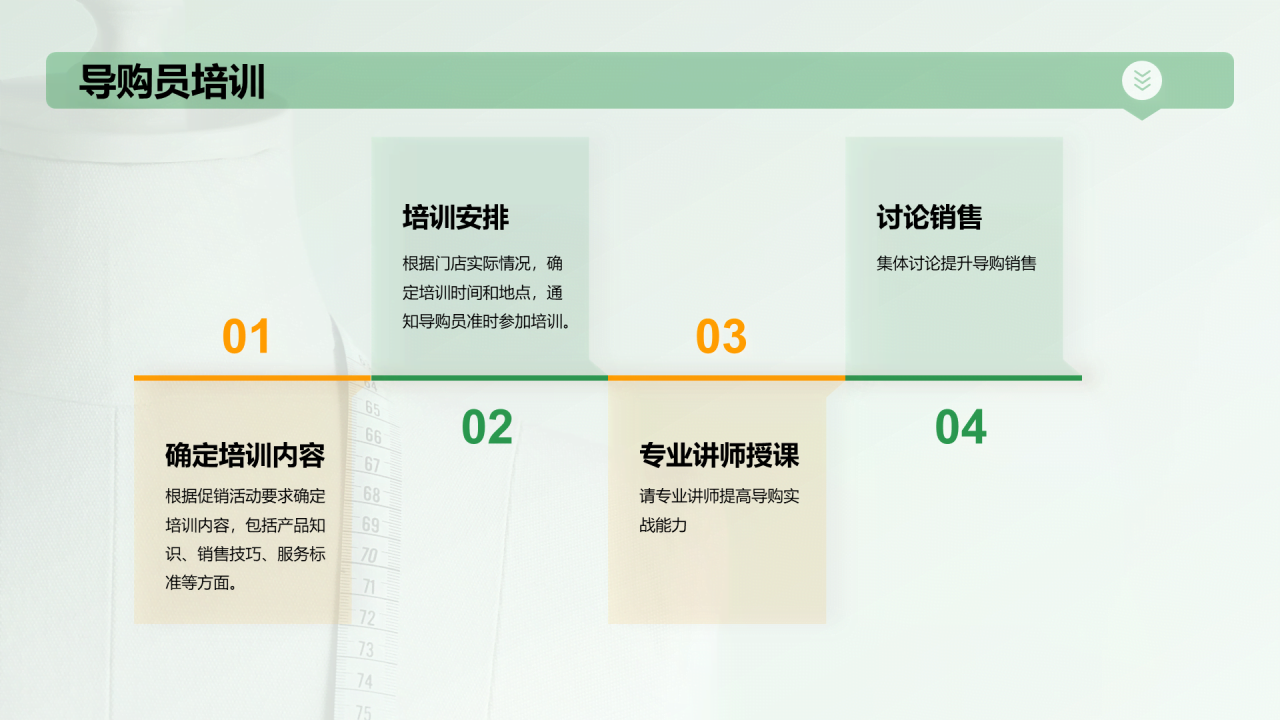 绿色服装销售线下促销提案PPT模板