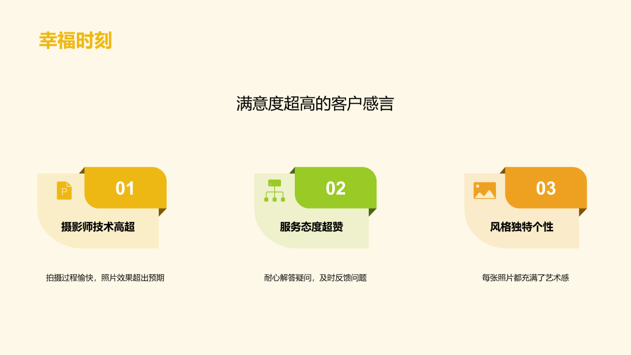 黄色简约婚纱摄影策划PPT模板