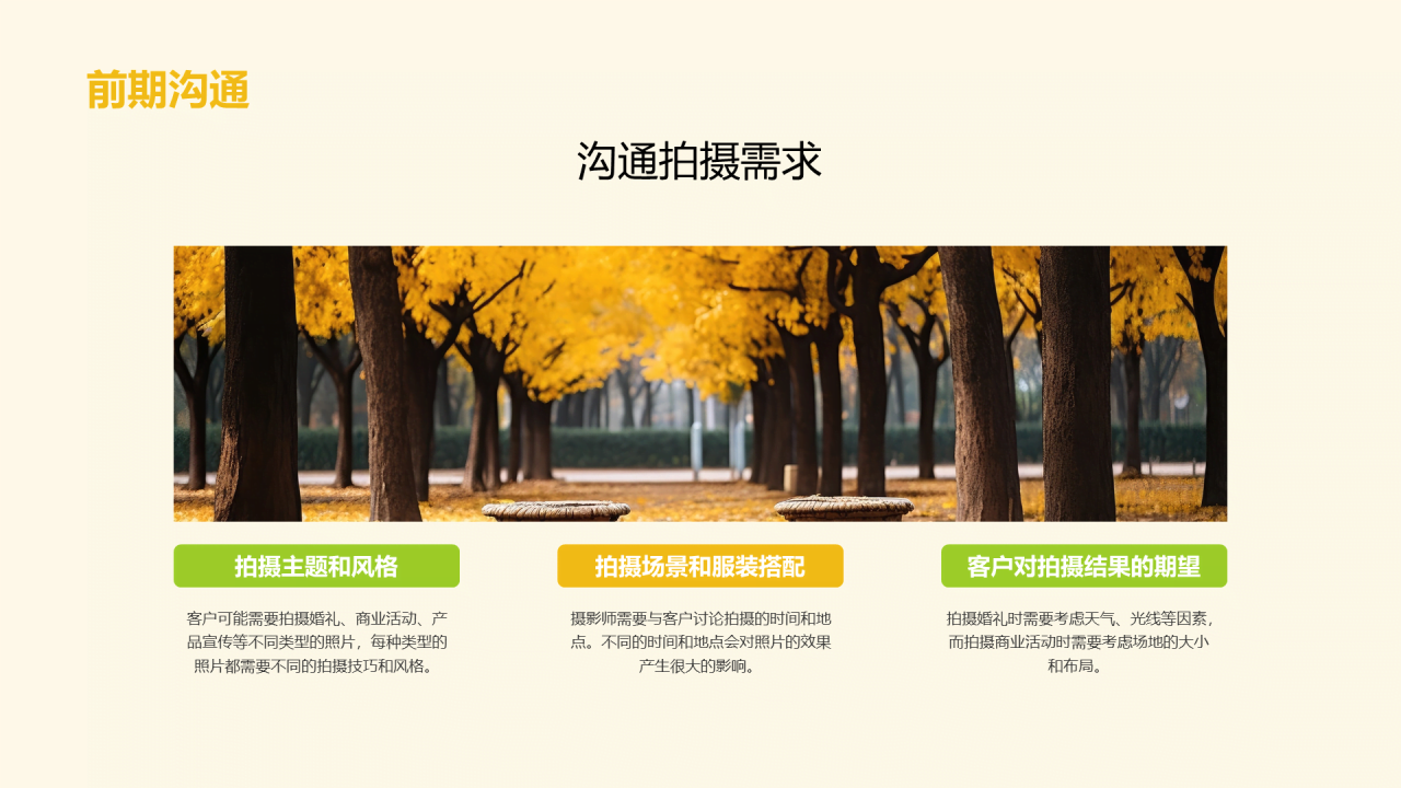 黄色简约婚纱摄影策划PPT模板